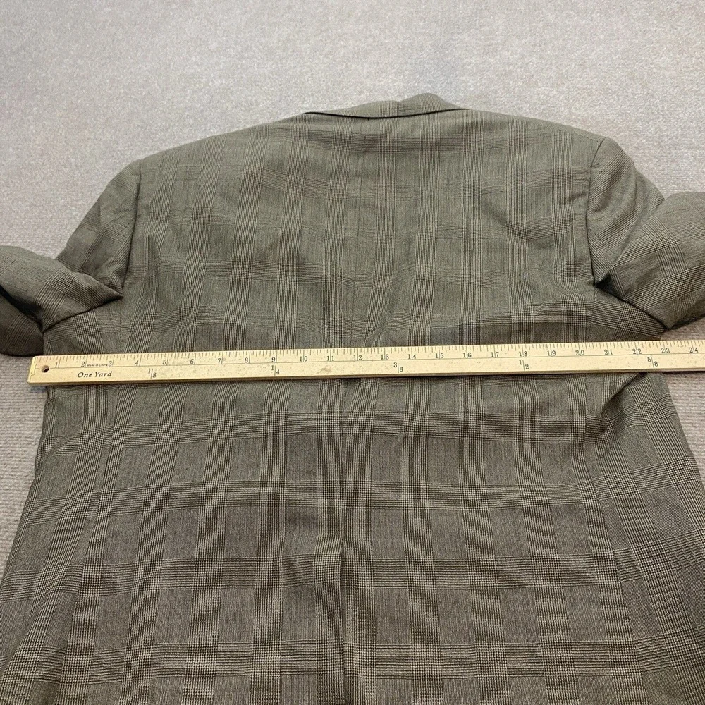 Jos A Bank Wool‎ Blazer Mens Size 43R Brown Plaid Two Button Sport Caot